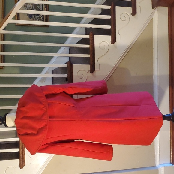 Vibrant red shawl collar dress coat - Picture 7 of 11